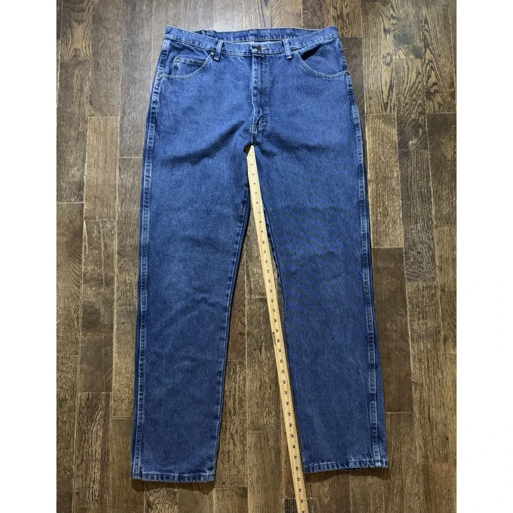 Wrangler Blue Ridge Blue Jeans Men's Size 38x34 Straight Leg 1039BRCDW